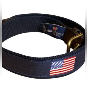 Vineyard Vines Blue and Brown Leather Belt